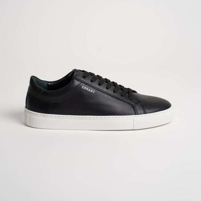 Klassiske Sorte Læder Sneakers til Herre - Errant