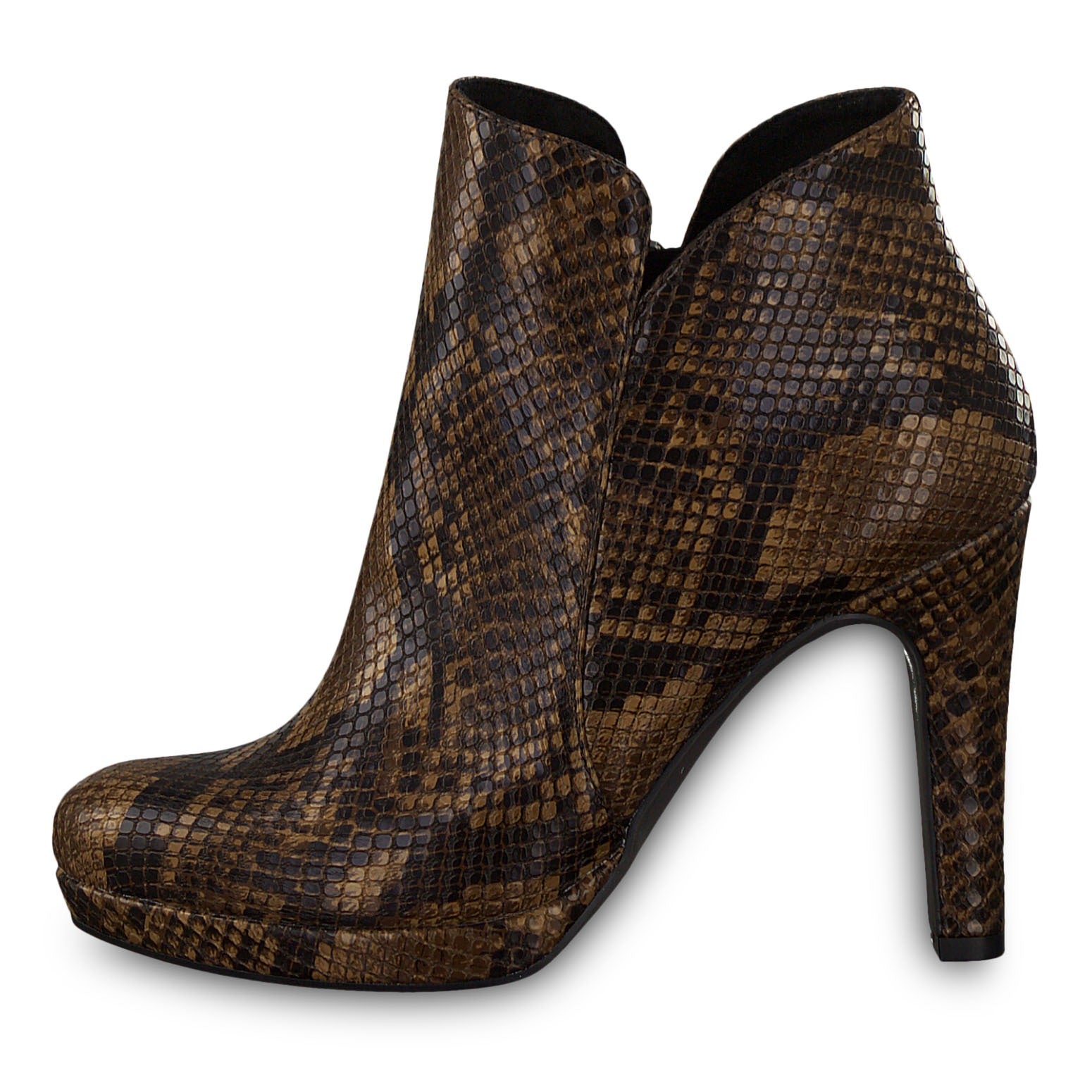 Elegant Brun Slange Støvlette til Dame – Stil og Komfort