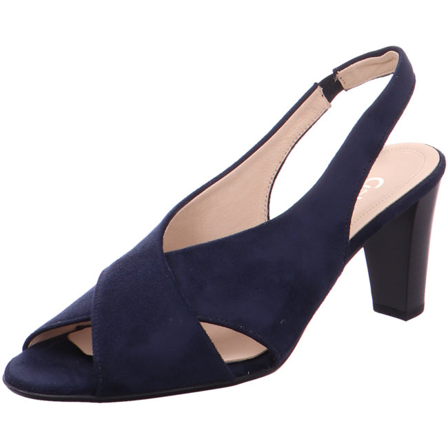 Elegant mørkeblå højhælede sandaler – perfekt til fest!