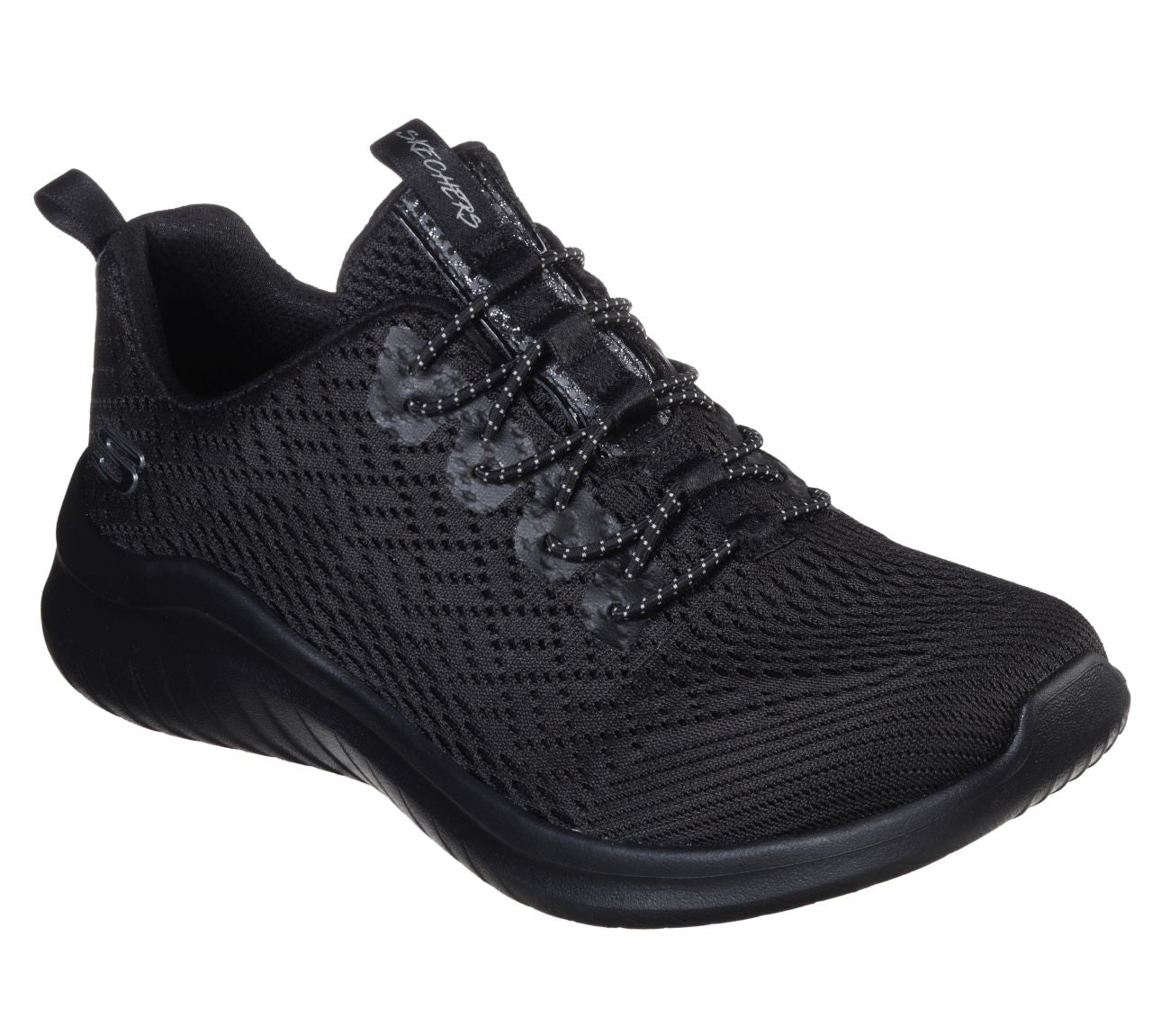 Skechers Ultra Flex Sneakers med Elastik Snøre - Sort