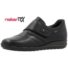 Vandtætte Rieker damesko med velcro – Sort tilbud!