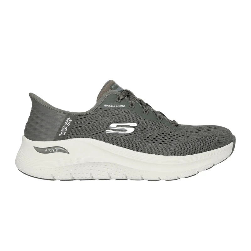 Skechers Vandtætte Slip-Ins til Dame i Oliven - Morgenmist