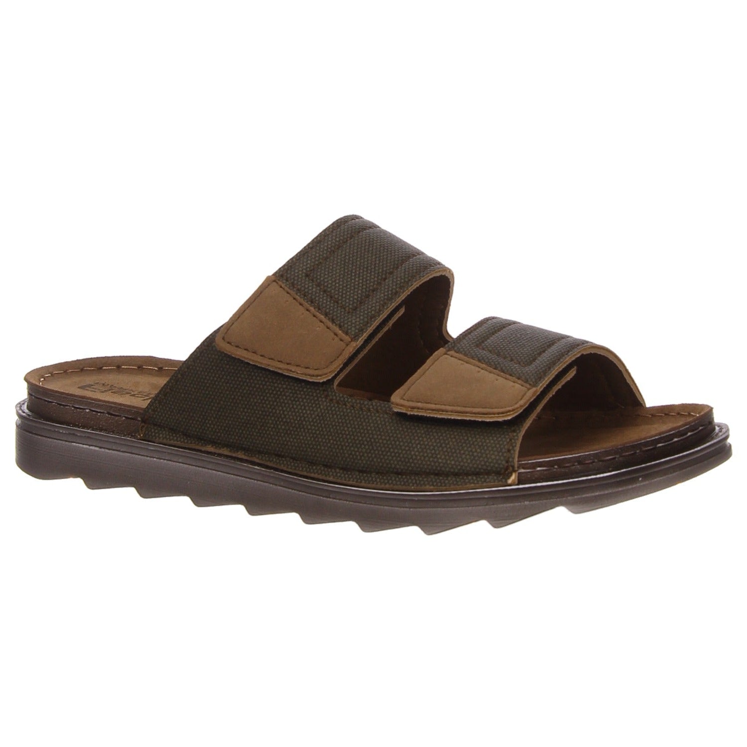 Fischer Herre Sandal med Velcro i Oliven - Sommerkomfort