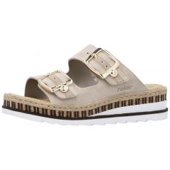 Rieker Dameslippers med Velcro - Beige Model V7955-60
