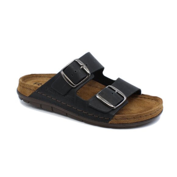 Bløde Rohde Slippers med Gelesål - Sort Komfort til Hjemmet