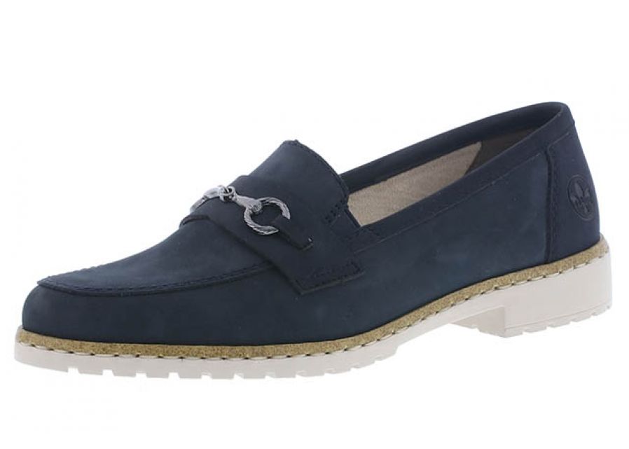 Rieker Blå Loafer 23 0501 - Komfort og Stil til Kvinder
