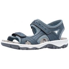 Rieker Damesandal med Velcro - Blå 68866-12 på Tilbud