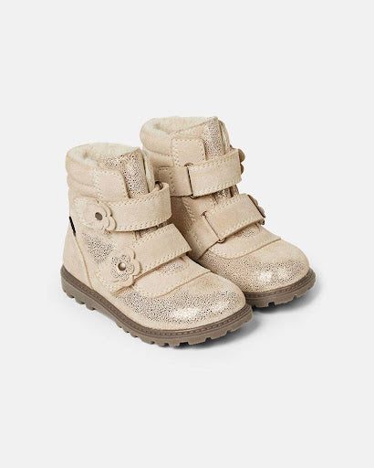 Bundgaard Tokker Flower Vinterstøvle i Ivory Glitter