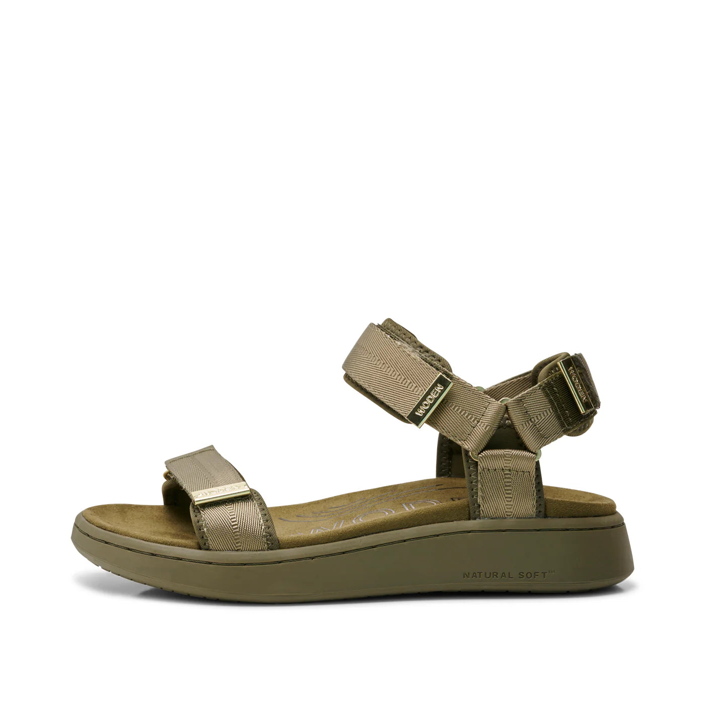 Woden Line Sandal – Mørkegrøn Stil og Komforttilbud!