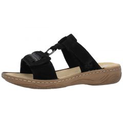 Rieker Velcro Slippers - Sort V2839-00 på udsalg!