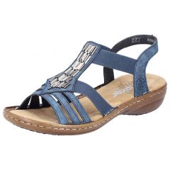 Rieker Damesandal 60800-14 Blå – Fantastisk Tilbud!