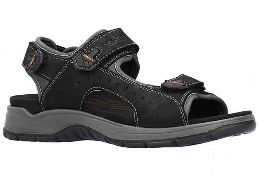 Rieker Velcro Sandal til Mænd – Elegant Sort Design