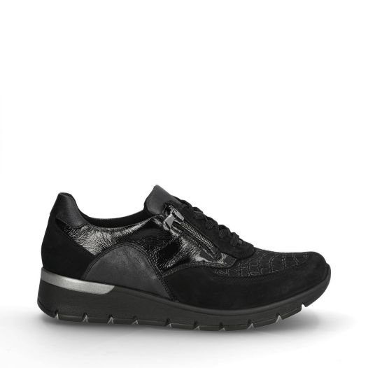Waldläufer Damesko i Sort - Komfortable Sneakers med Vidde K