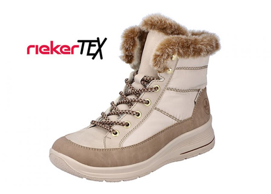 Rieker Vinterstøvle 52 0903 Beige - Vandtæt og Varm Komfort