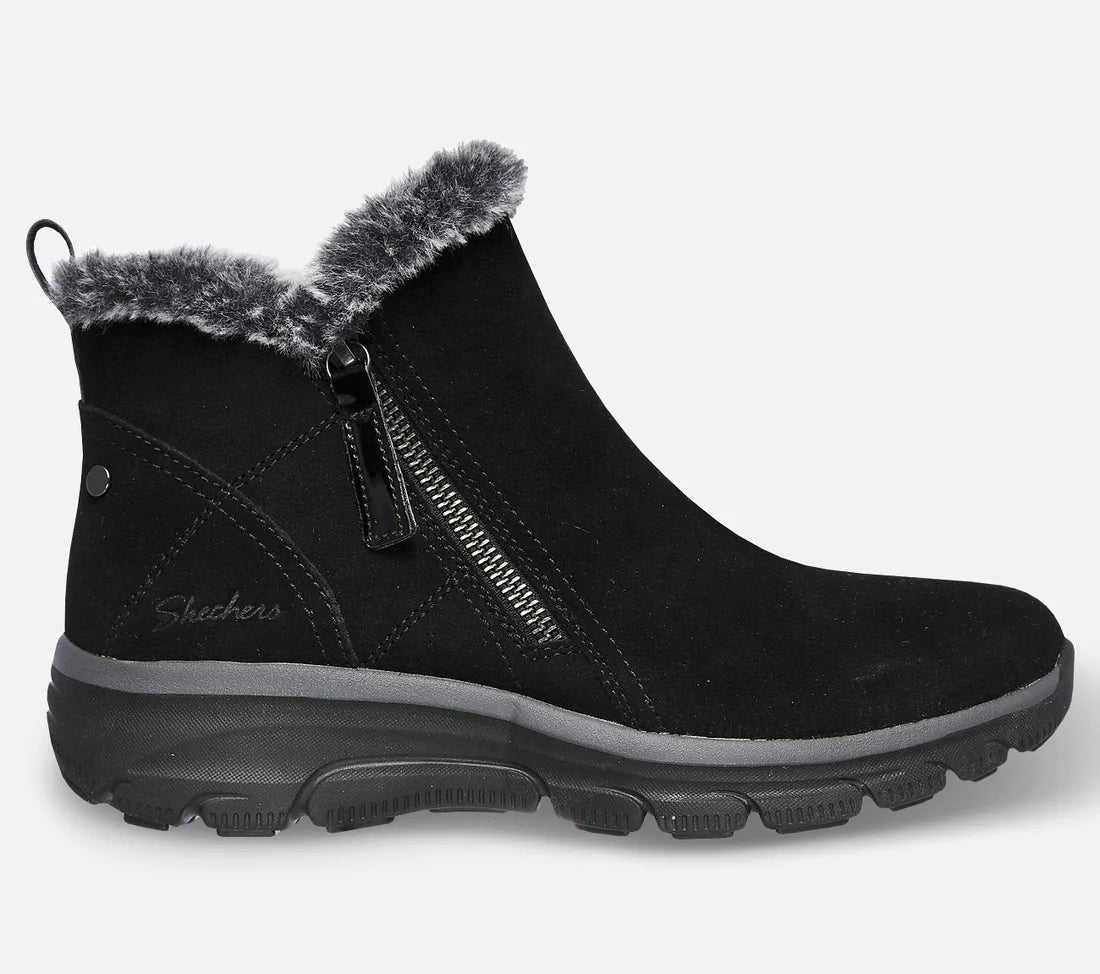 Skechers Easy Going High Zip Støvler – Sort Udsalg!