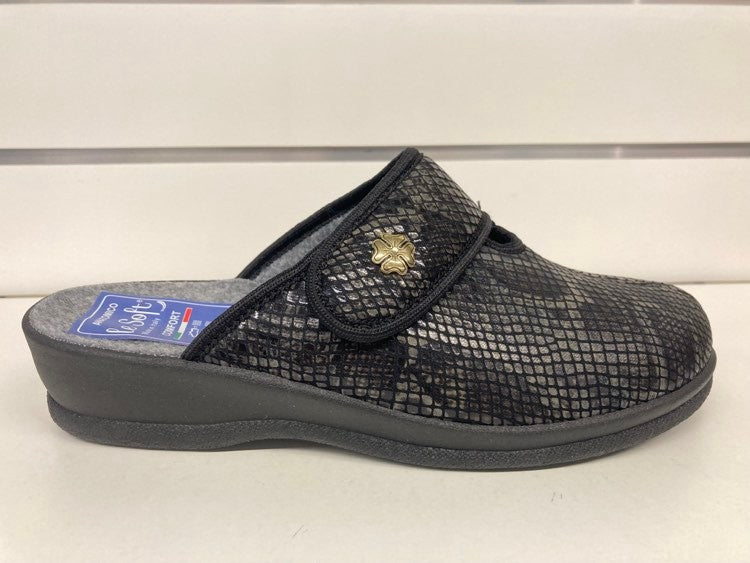 Le Soft Hjemmesko med Velcro og Croco Detalje - Komfortabel Elegance