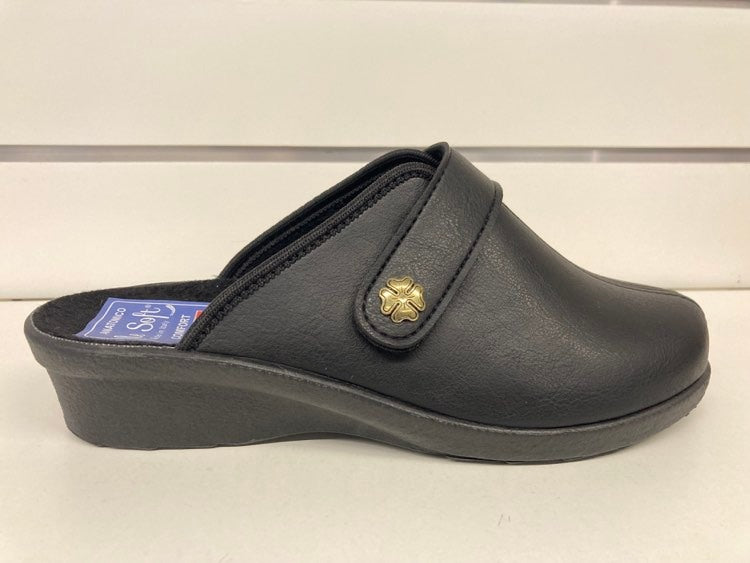 Le Soft Hjemmesko med Velcro - Elegant Sort Design