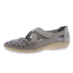 Rieker Damesko 44856-64 i Beige med Velcro - Tilbud!