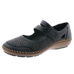 Rieker Ballerina 23 0604 i Sort - Tilbud hos Schou Bertelsen