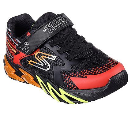 Skechers Blinkesko til Børn - Flex Glow Bolt Sort/Rød