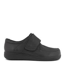 Klassiske Herresko med Velcro – Komfort i Sort Skind