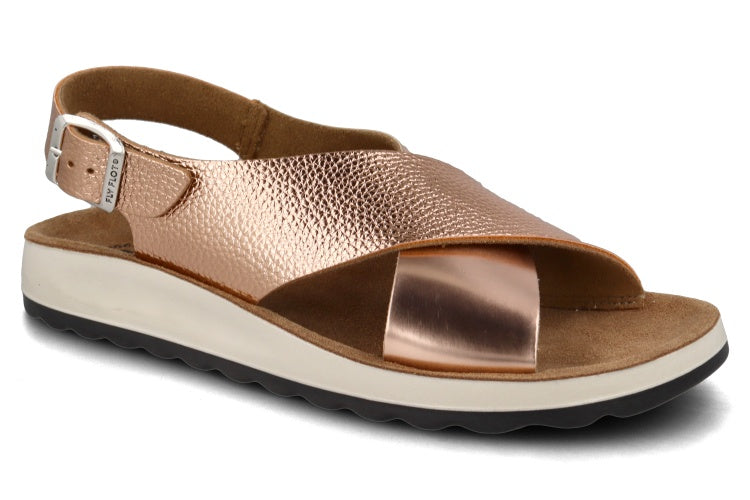 Elegant Bronze Sandal med Kryds - Komfort til Sommeren