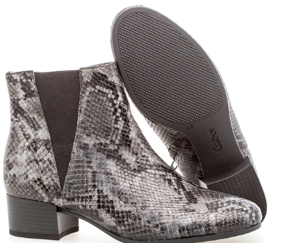Elegant mørkegrå python støvle med lynlås fra Gabor