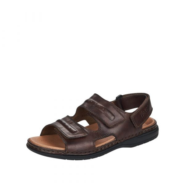 Rieker Herresandal med Velcro - Komfortabel Brun Sandal