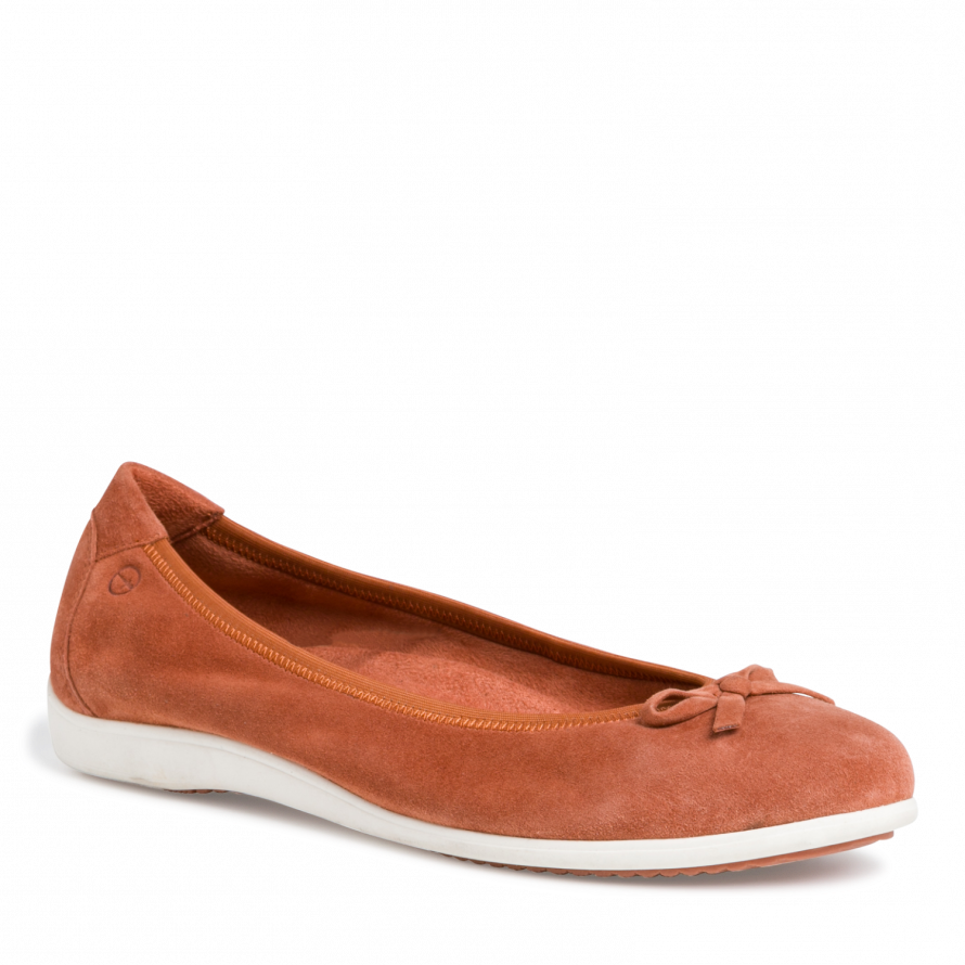 Tamaris Ballerina Sko i Brændt Orange – Fantastisk Tilbud!