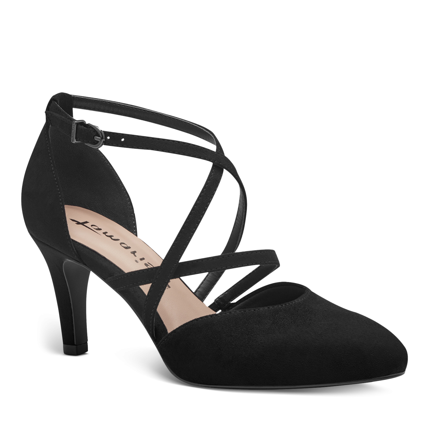 Tamaris Pumps med Remme - Elegant Sort Design til Hverdagen