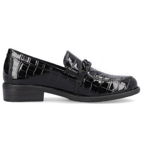 Remonte Hyttesko i Lak - Sort, Stilfuld Komfort til Damer