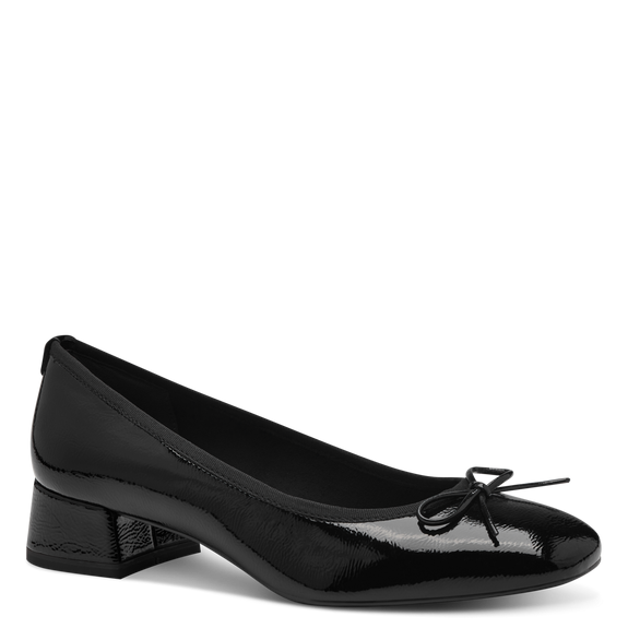 Elegant Sorte Lak Pumps med Lille Hæl fra Tamaris