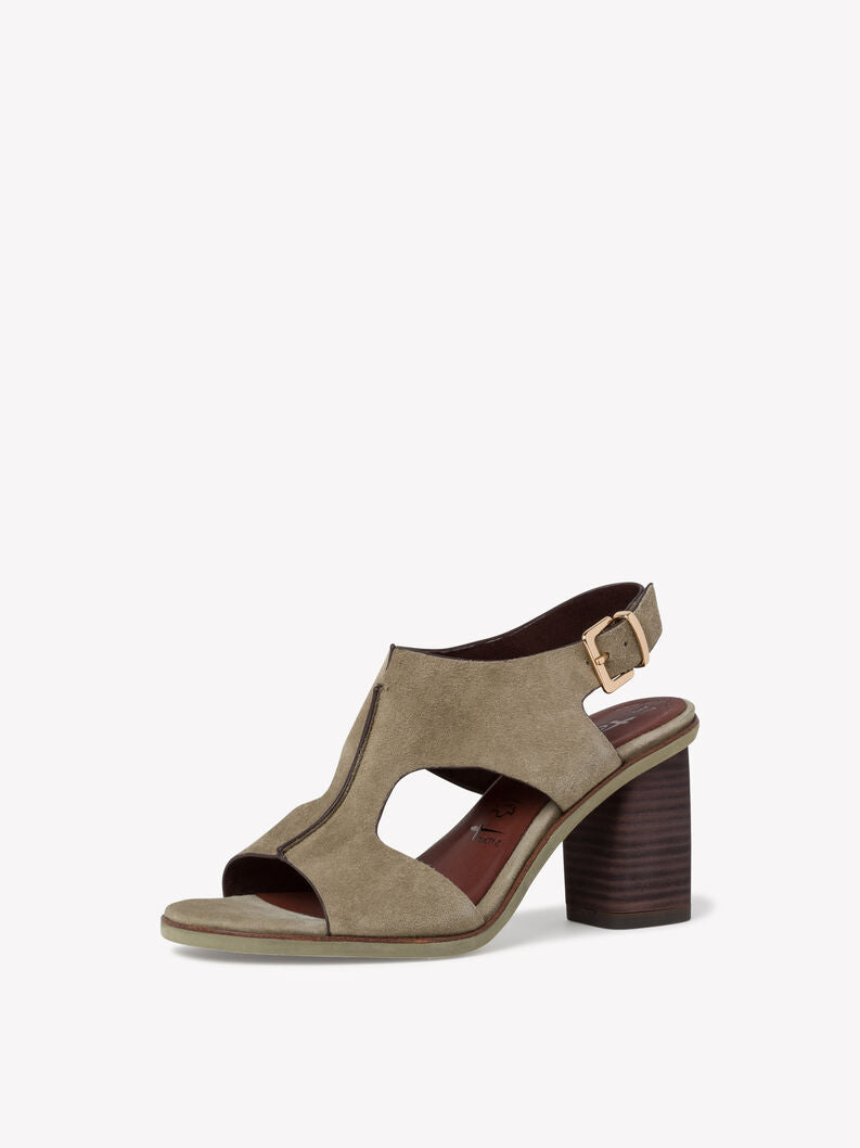 Elegant Højhælede Olivensandaler fra Tamaris - Sommerstil