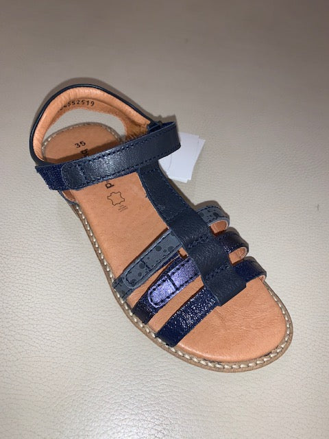 Bundgaard Blå Pige Sandal med Justerbare Velcro Bånd