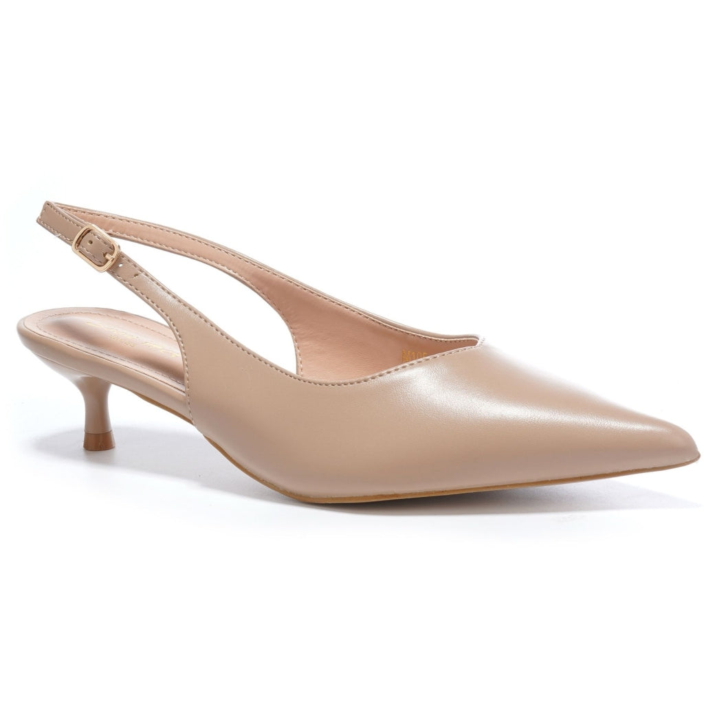 Abigail Slingback Stiletter i Apricot - Trendy Udsalg!