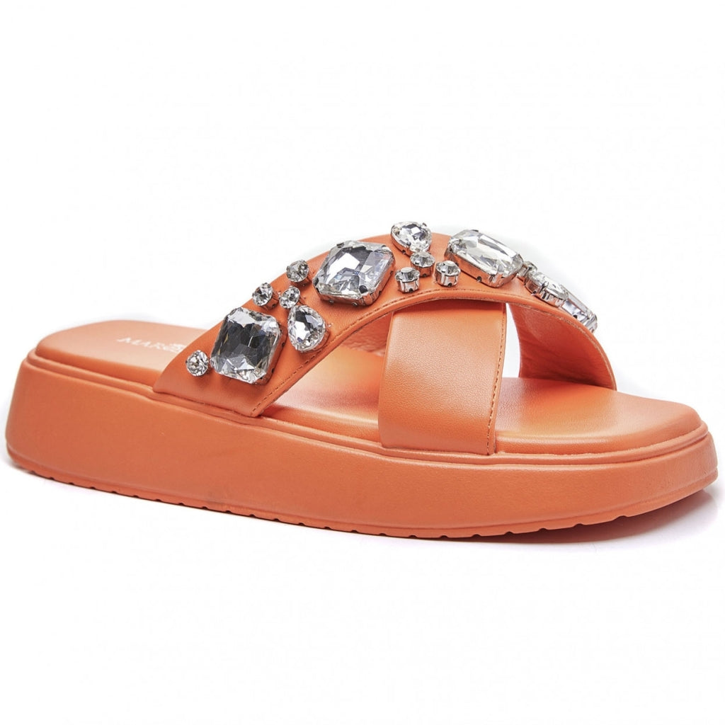 Adelina Dame Sandaler 2367 – Orange Sommerudsalg!