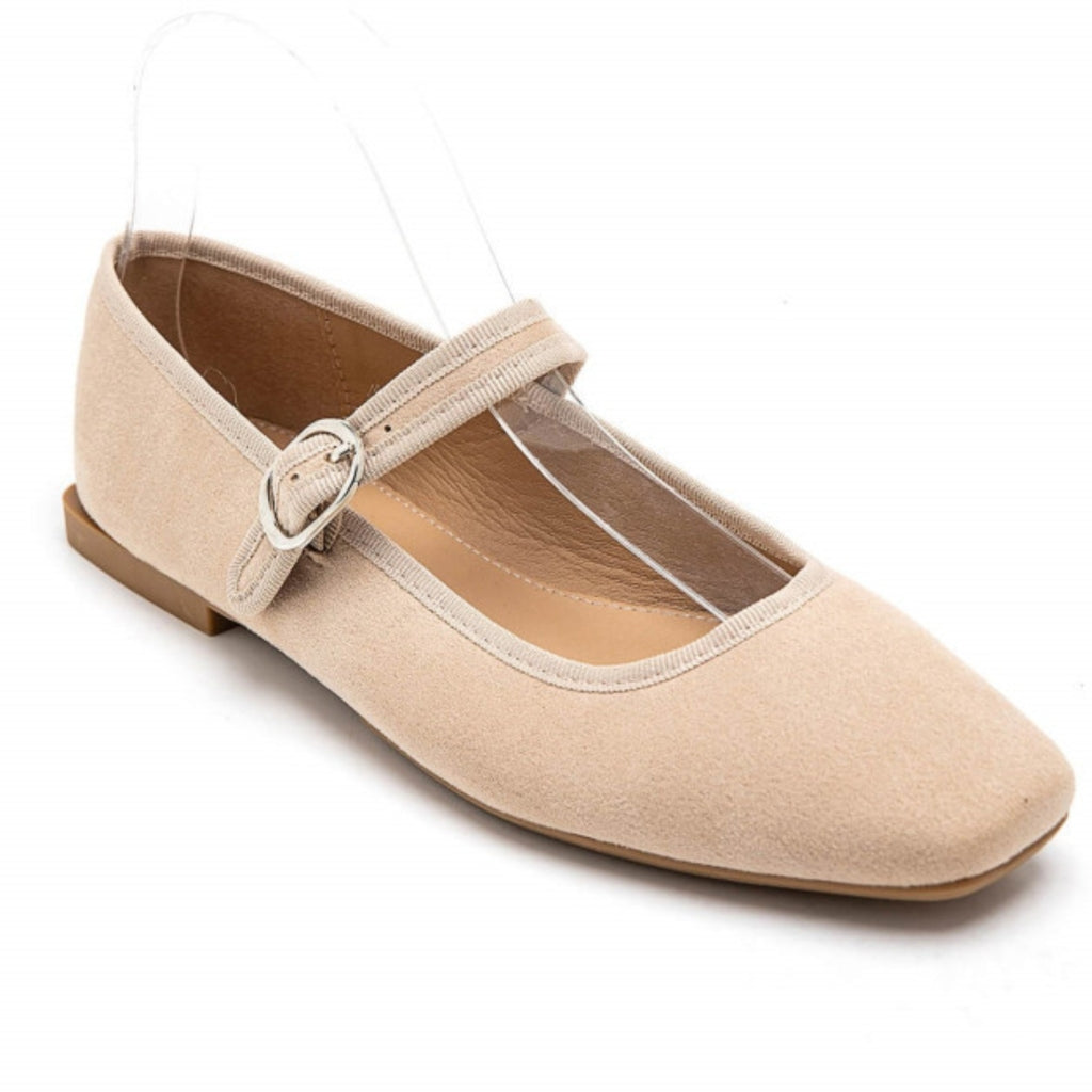 Adina Ballerina Sko til Dame 1772 – Beige Udsalg!