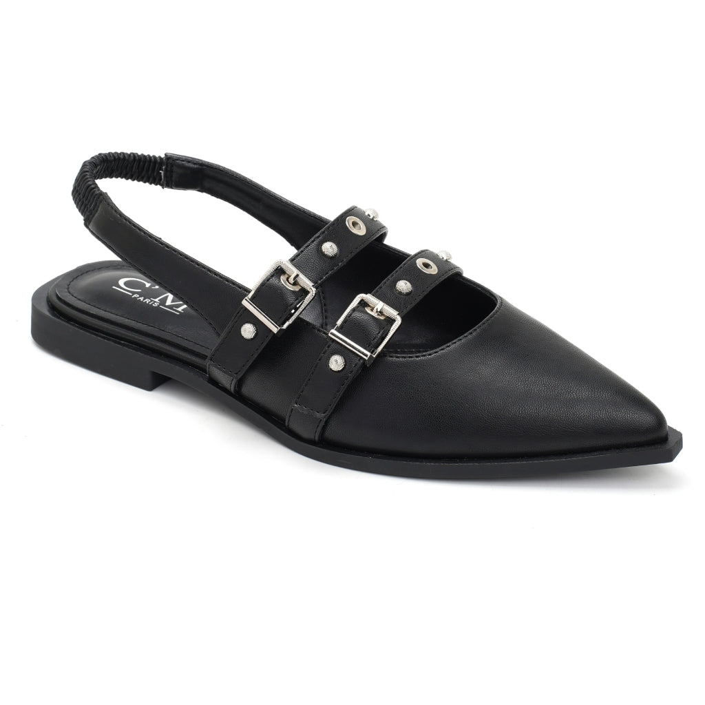Amelia Slingback Ballerinaer 8316 – Sort Tilbud til Damer