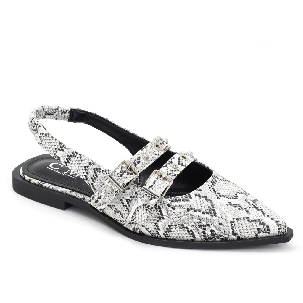 Amelia Slingback Ballerinaer 8316 - Slangeskindsdesign