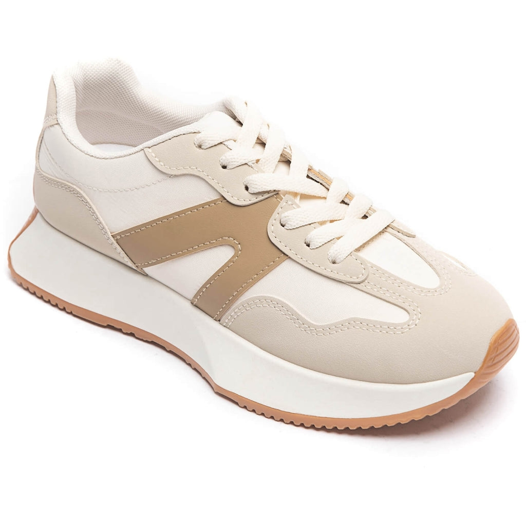 Annick Dame Sneakers 8917 i Beige - Trendy og Komfortable