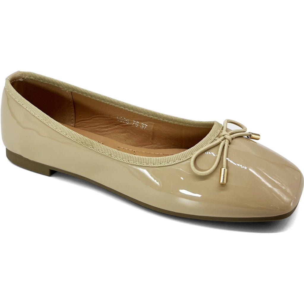 Benita Ballerina Sko til Dame – Beige Elegance på Udsalg!