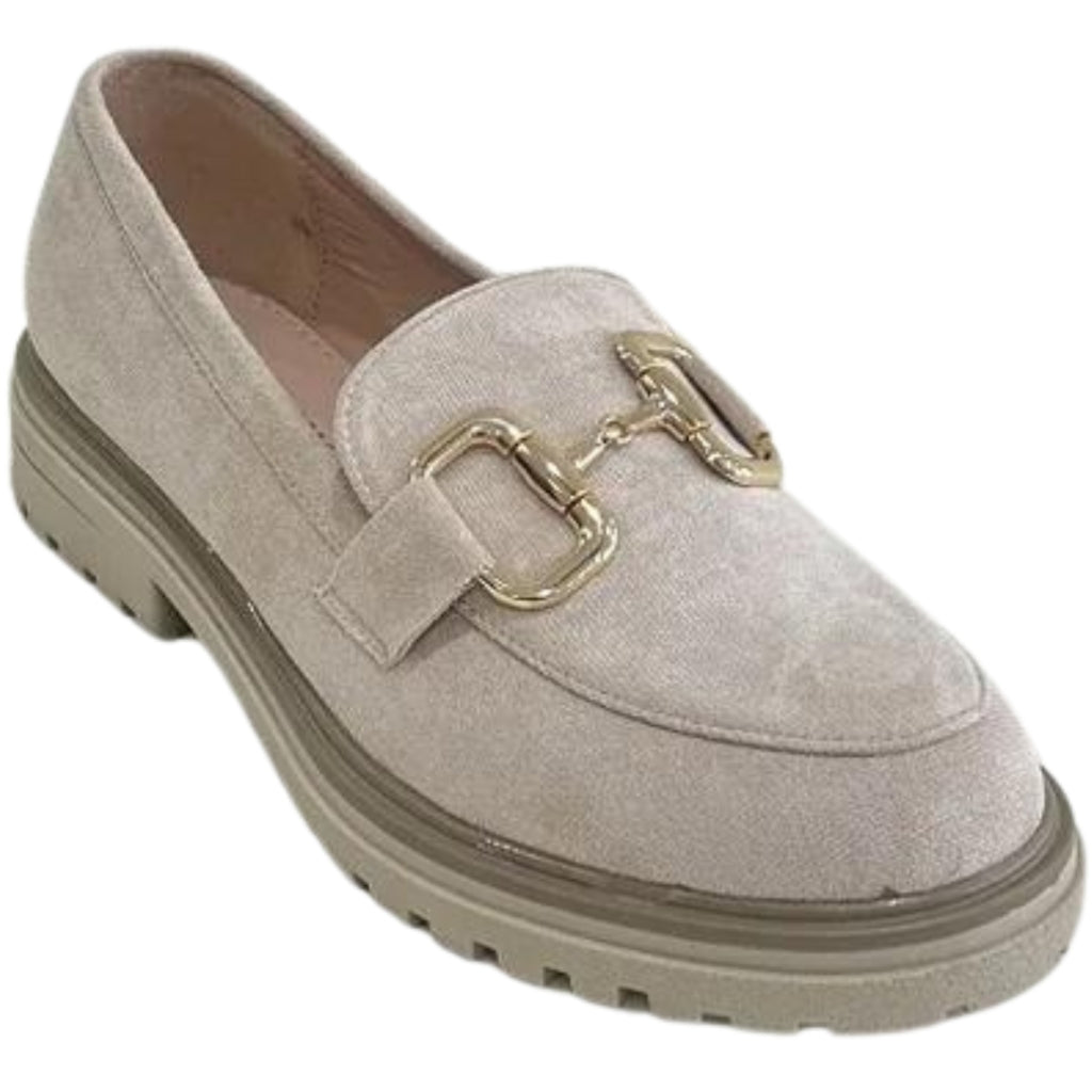 Elsa Dame Loafers DF08 i Beige – Fantastisk Sommerudsalg!