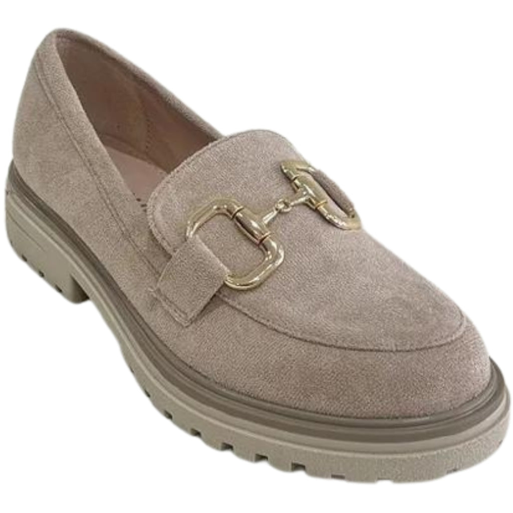 Elsa Dame Loafers Df08 i Kaki - Udsalg til Sommer!