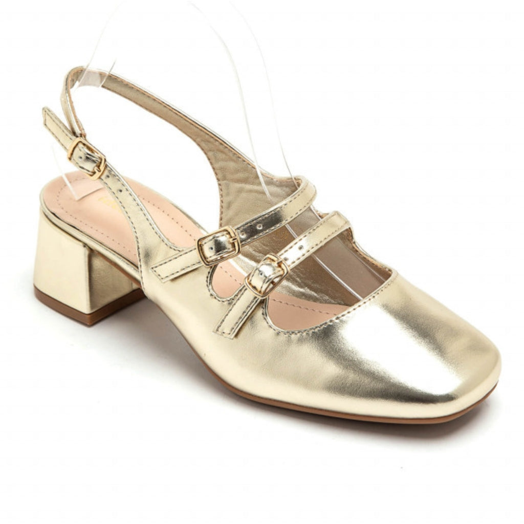 Alva Dame Balleriner 3215 i Guld – Udsalg til Sommer!