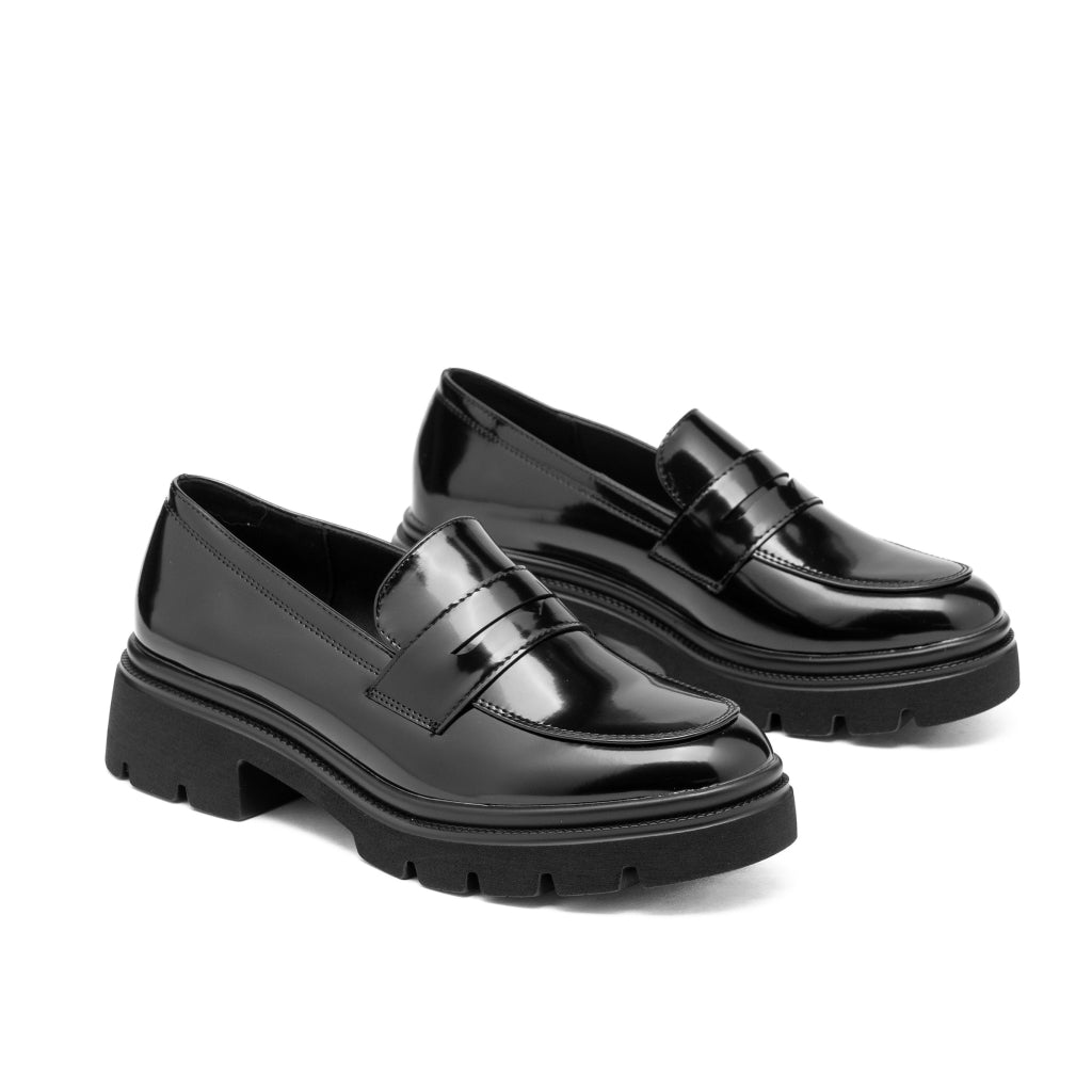 Delilah Dame Loafers 9241 - Sorte Chunky Loafers til Kvinder