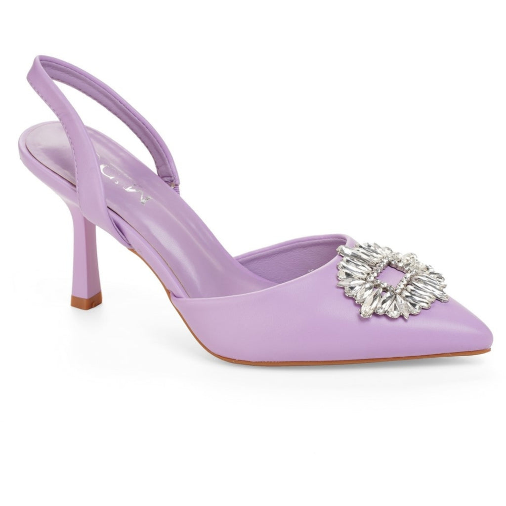 Elegant Stiletto med Sten – Udsalg på Dame Sko i Lilla