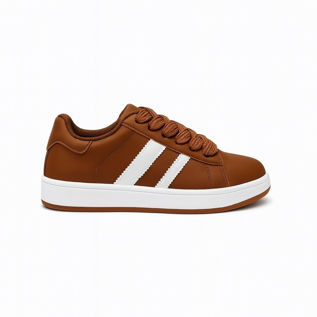 Ginette Dame Sneakers A 123 Camel - Stilfulde Hverdags Sneakers