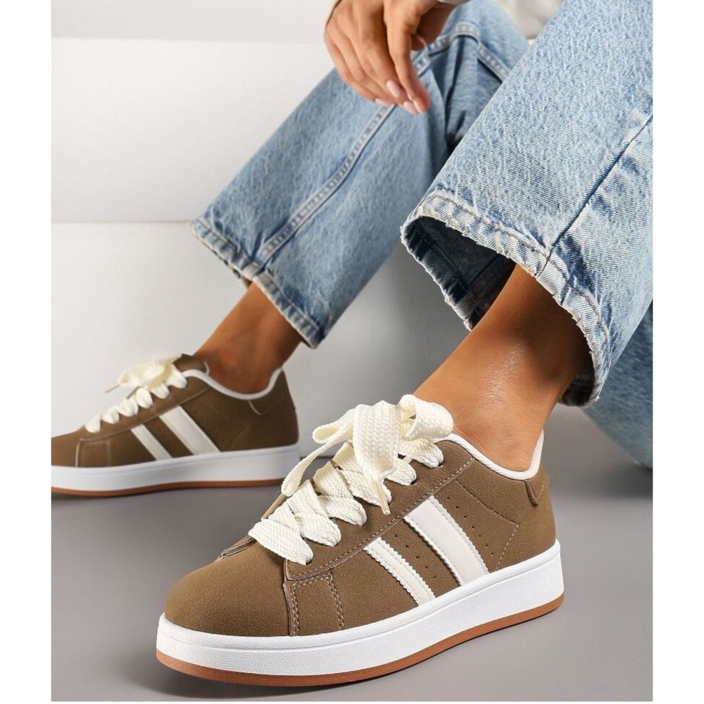 Ginette Dame Sneakers A 123 Kaki - Fantastisk Udsalg!