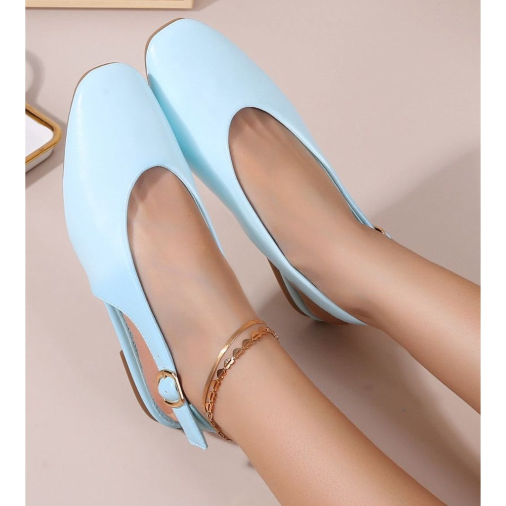 Gitte Slingback Ballerinasko i Blå – Elegant og Komfortabel!