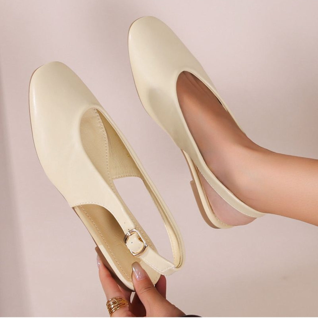 Gitte Slingback Ballerinasko i Lys Gul – Fantastisk Tilbud!